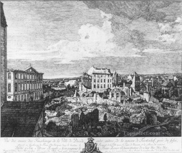  urbano Lienzo - Dresden Las ruinas del Pirnaische Vorstadt grabado urbano Bernardo Bellotto